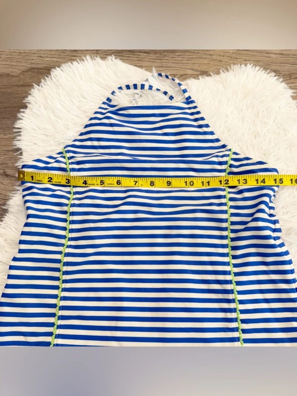Lands End Girls Tankini Top Stripe 16 XL